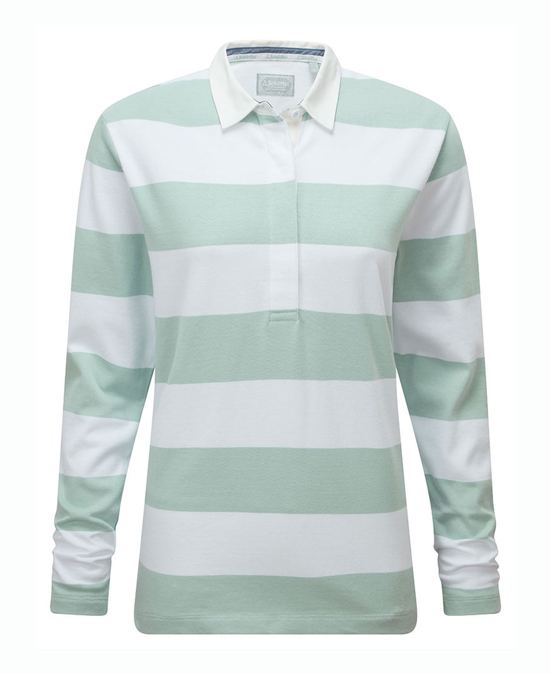 St Mawgan Rugby Shirt - Mint/White Stripe