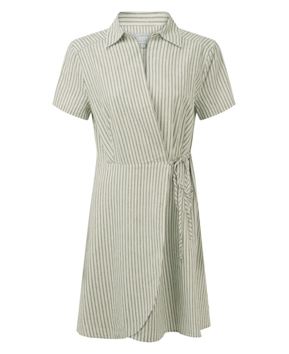 Fleur Linen Dress - Agave Green Stripe