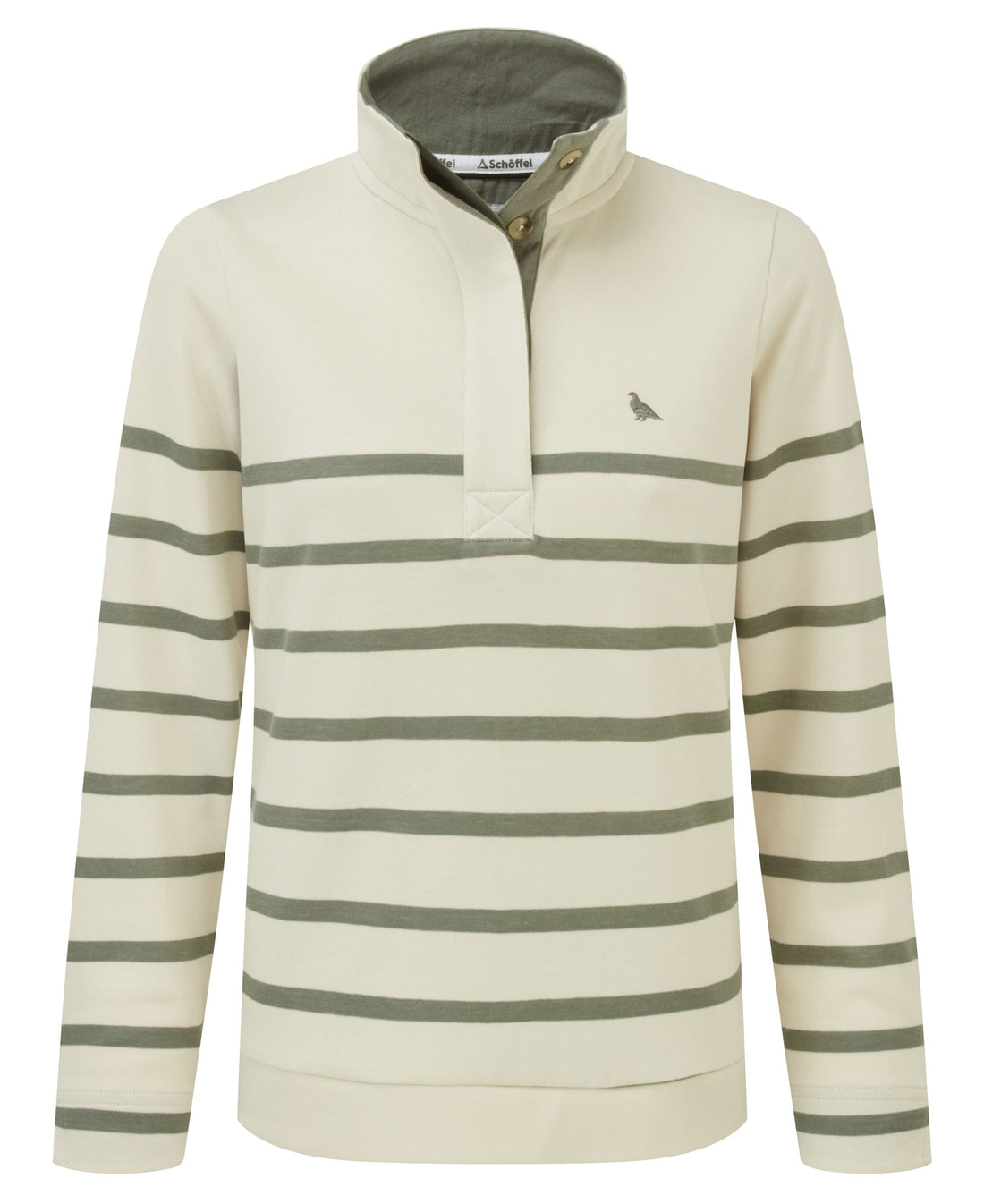 Sandown Sweatshirt - Pale Stone/Agave Green Stripe