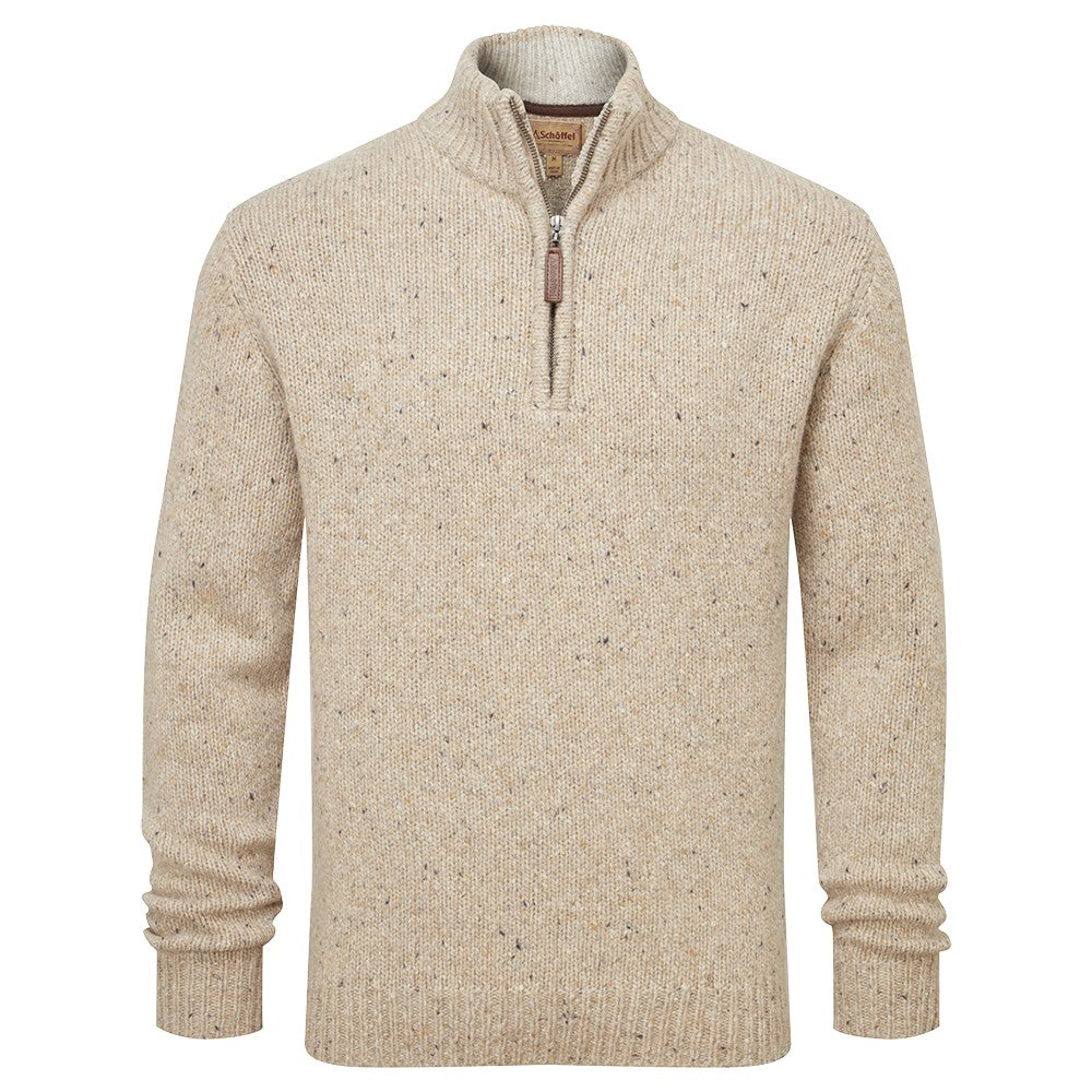 Aviemore Alpaca Mix 1/4 Zip Jumper - Oat