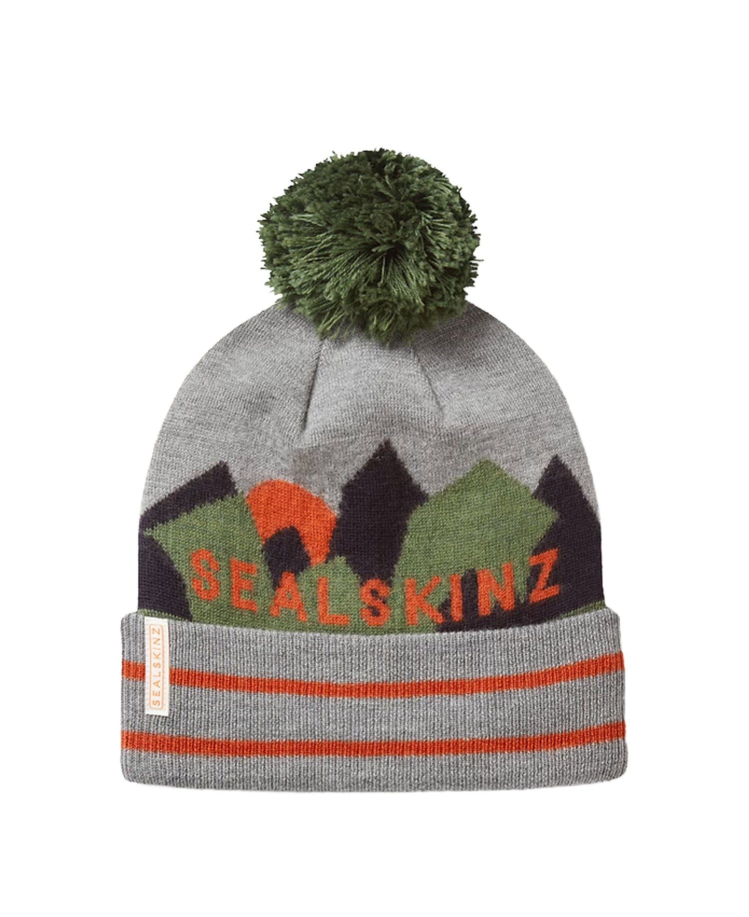 Fersfield Waterproof Merino Roll Cuff Bobble Hat - Grey Marl