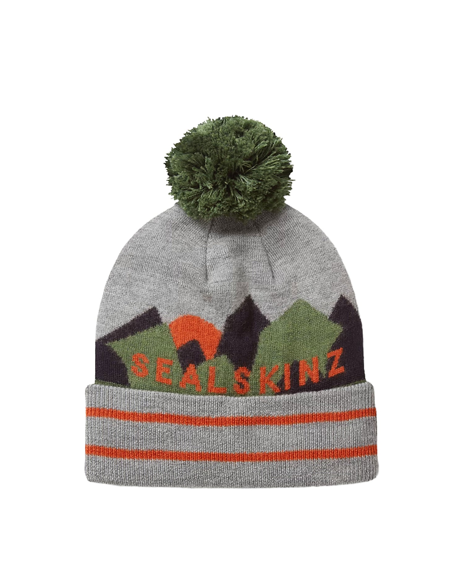 Fersfield Waterproof Merino Roll Cuff Bobble Hat - Grey Marl