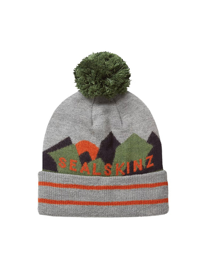 Fersfield Waterproof Merino Roll Cuff Bobble Hat - Grey Marl