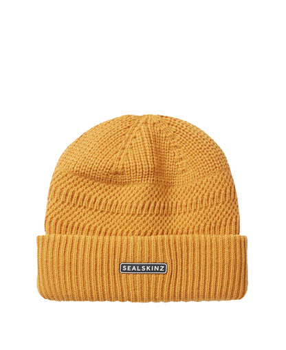 Gressenhall Waterproof Stripe Roll Cuff Beanie - Yellow
