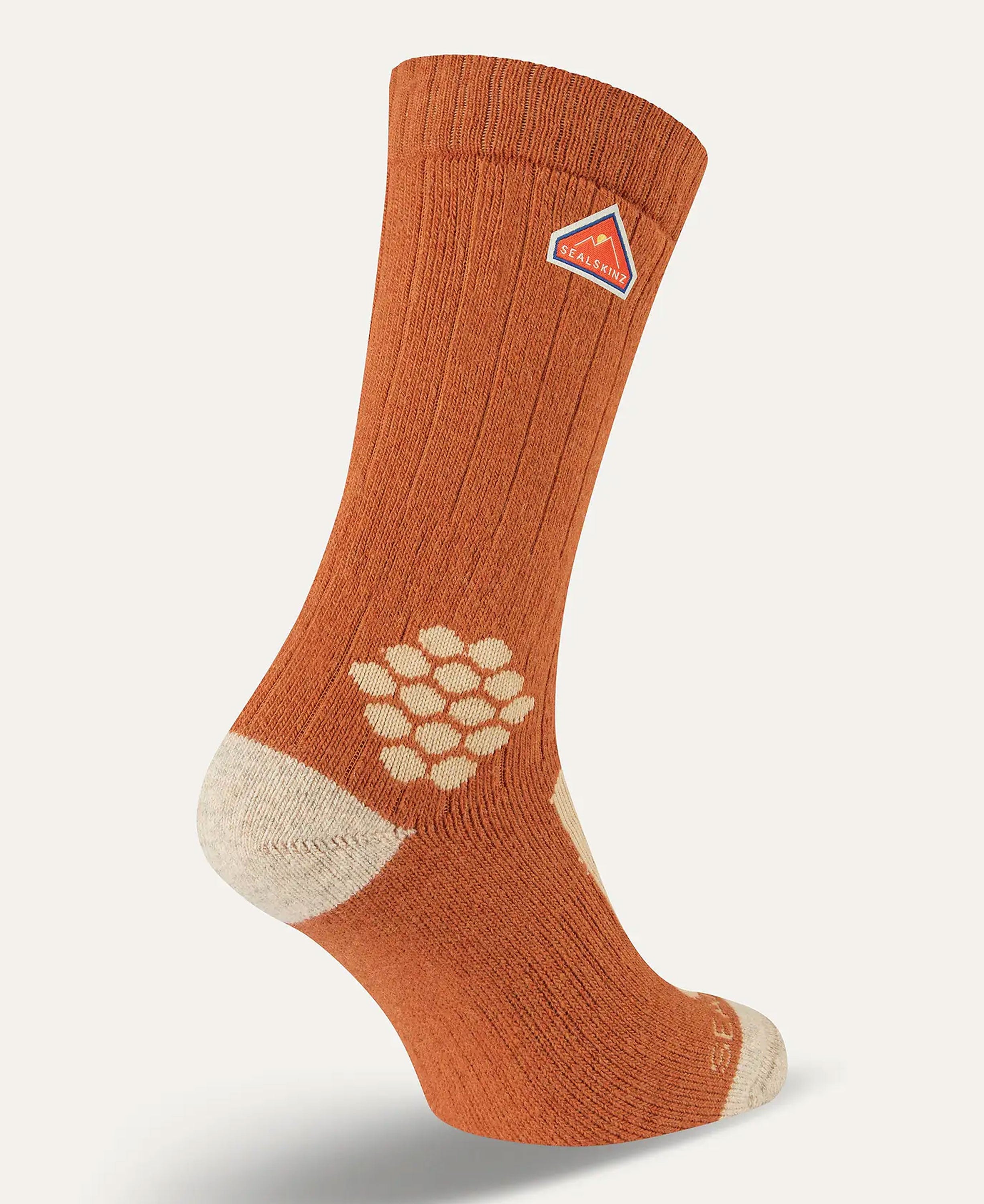 Scarning Recycled Wool And Cashmere Mid Sock - Orange