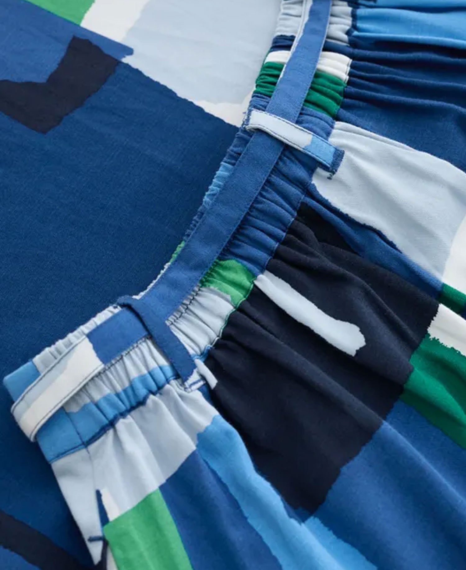 Allantide Pleated Printed Midi Skirt - Francis Collage Blue Jay