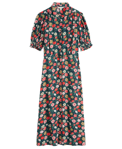 Bridget Midi Tea Dress - Winding Petunias Grove