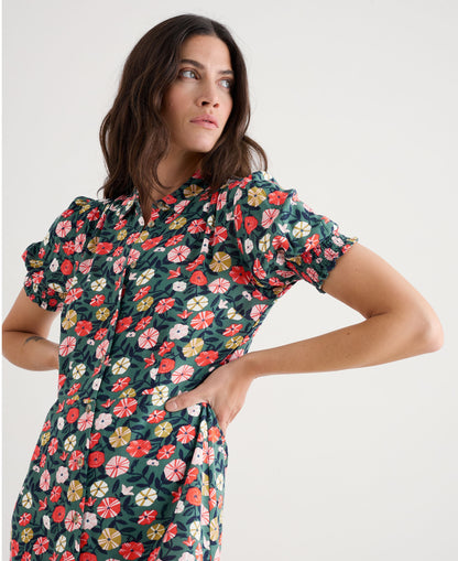 Bridget Midi Tea Dress - Winding Petunias Grove