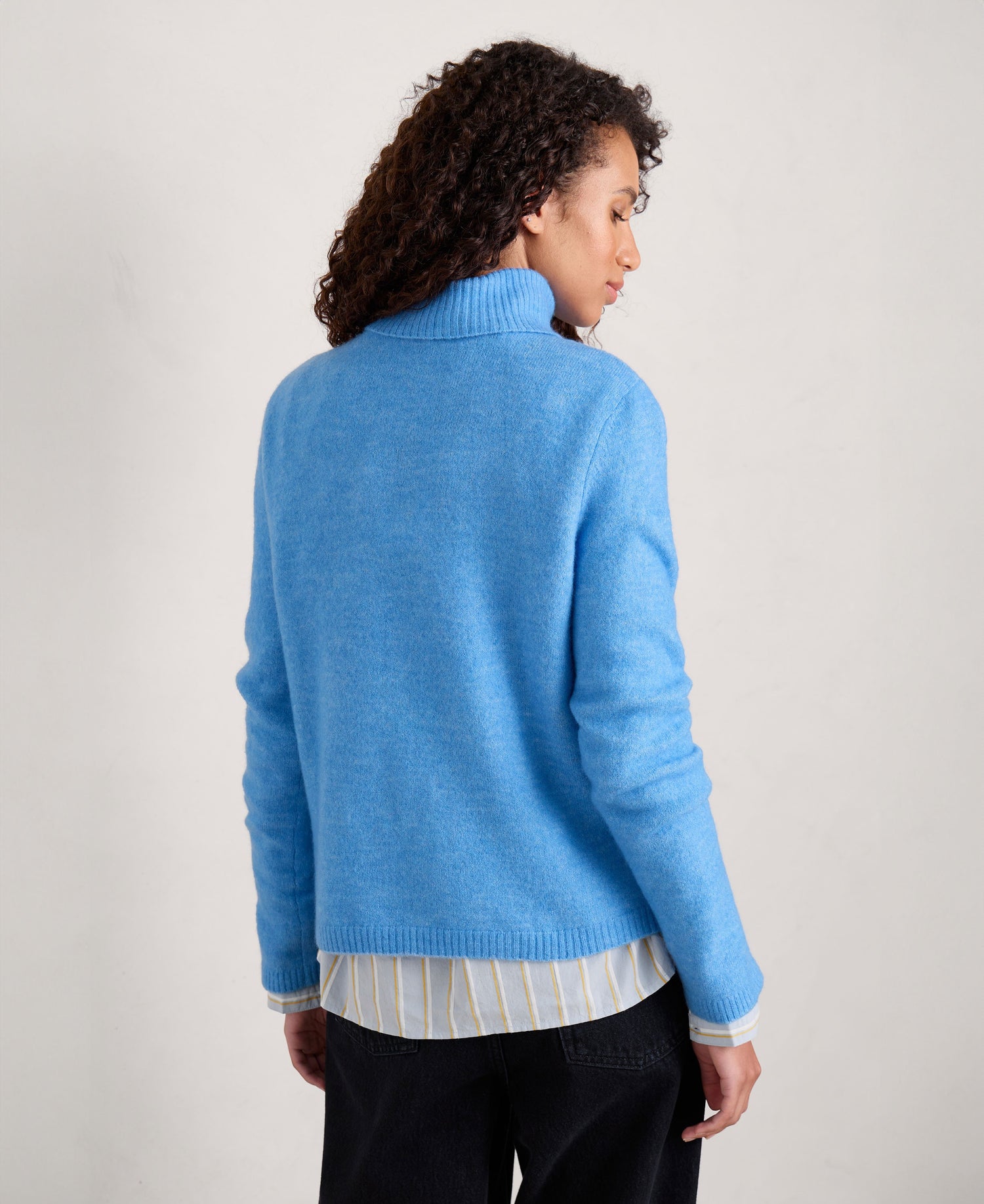 Cloud Chasing Roll Neck Jumper - Clear Sky