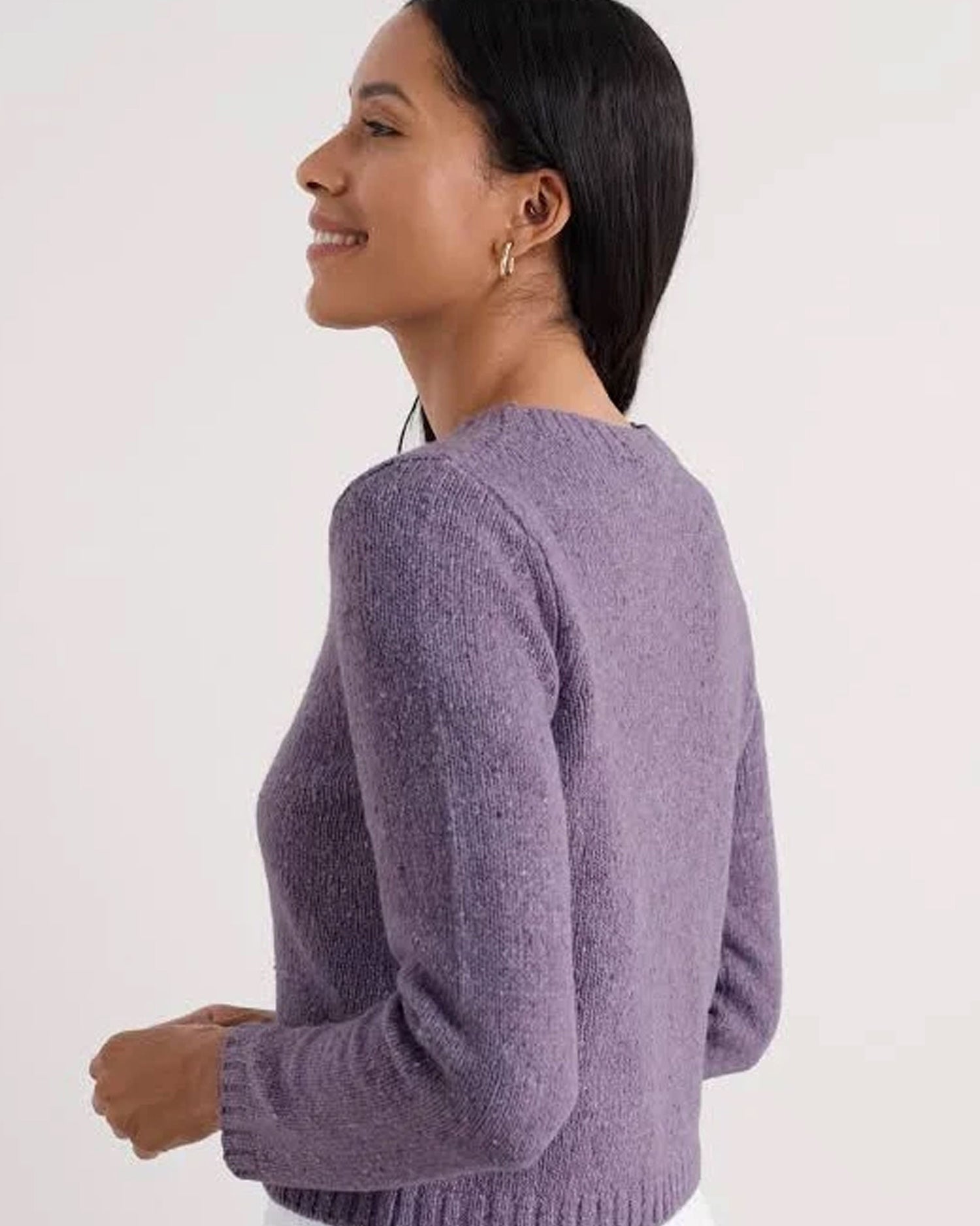 Dawson Pick Cardigan Merino - Grape Thistle