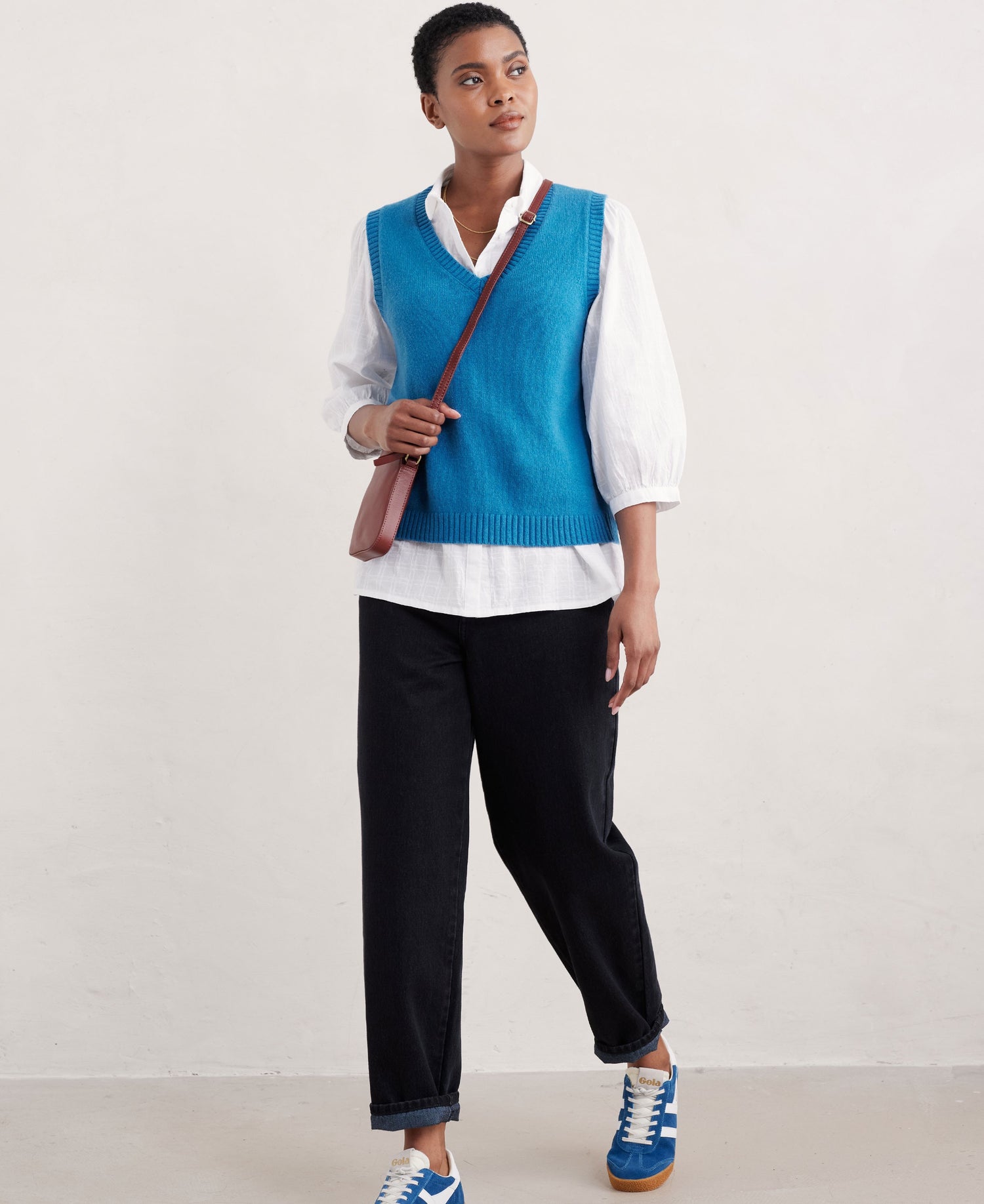 East View V-Neck Vest - Sailboats