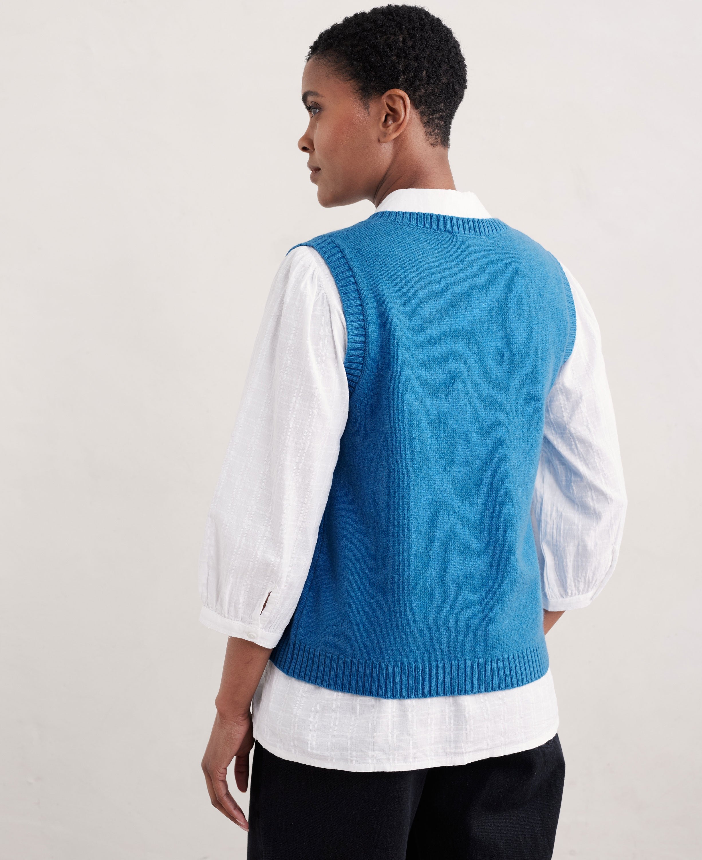 East View V-Neck Vest - Sailboats