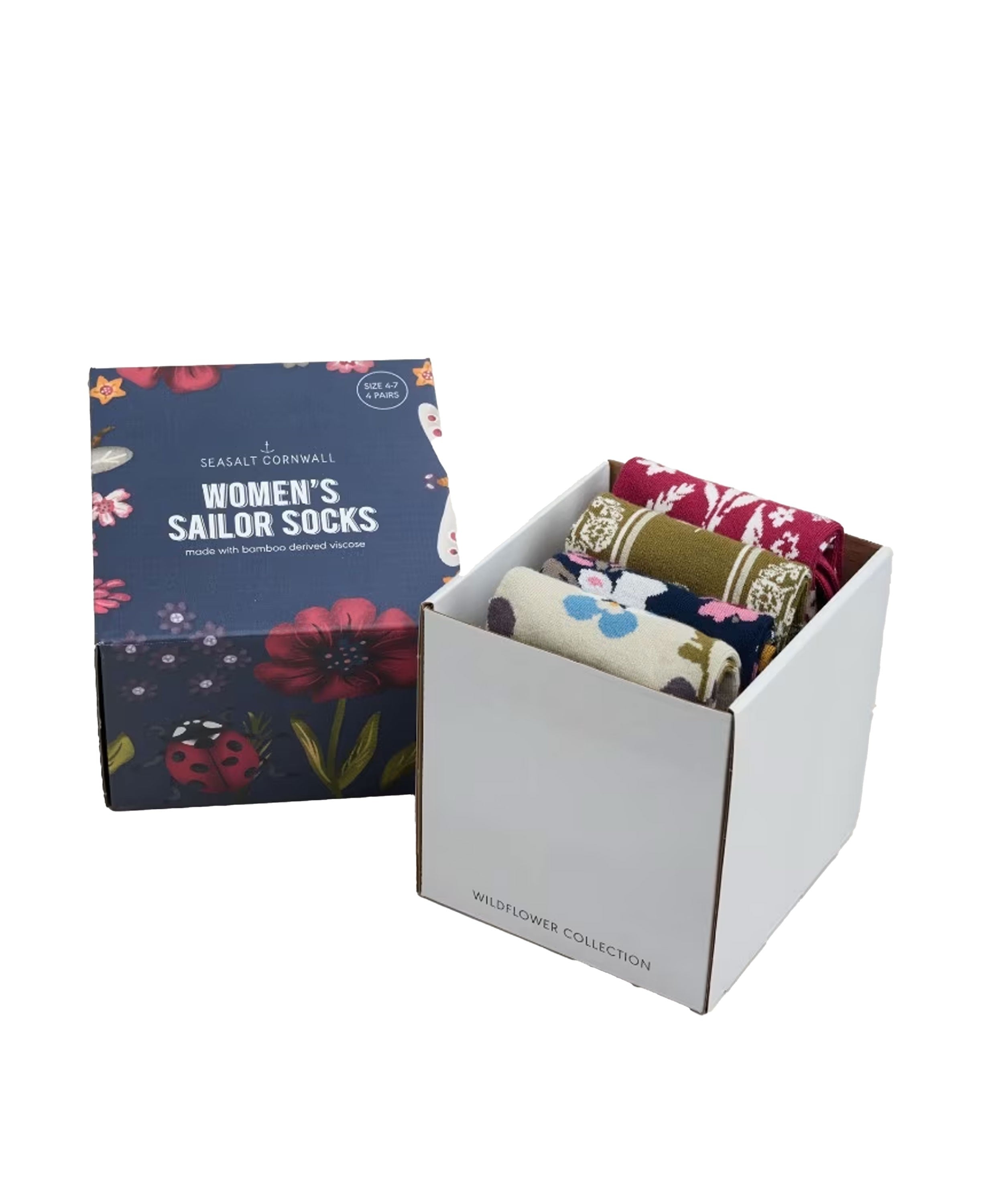 Sailor Socks Box Of 4 - Floral Fair Rose Mix