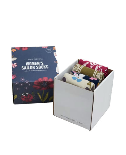 Sailor Socks Box Of 4 - Floral Fair Rose Mix