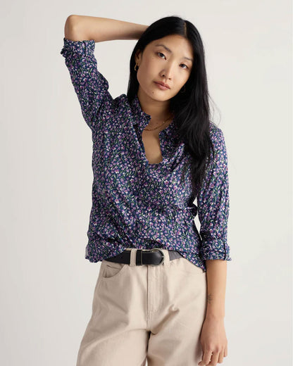 Larissa Shirt - Flax Flower Bright Orchid