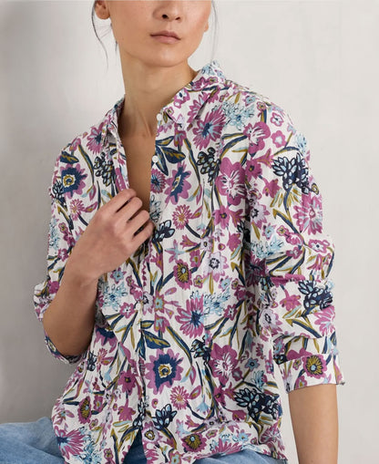 Larissa Shirt - Floral Terrain Chalk