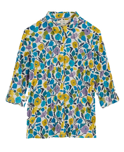 Larissa Shirt - Zennor Blooms Chalk