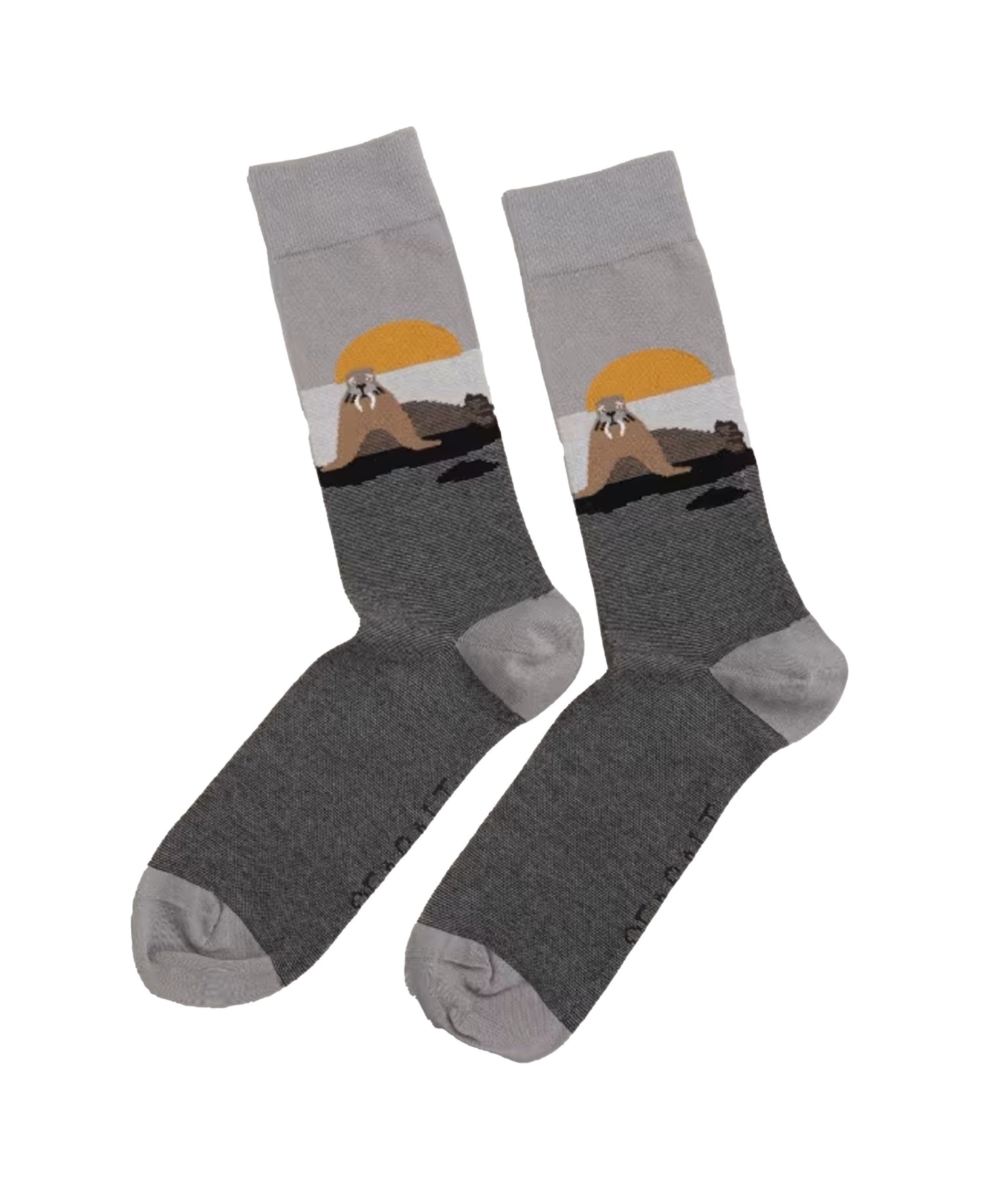 Cotton Arty Socks - Zoze Point Seal Grey