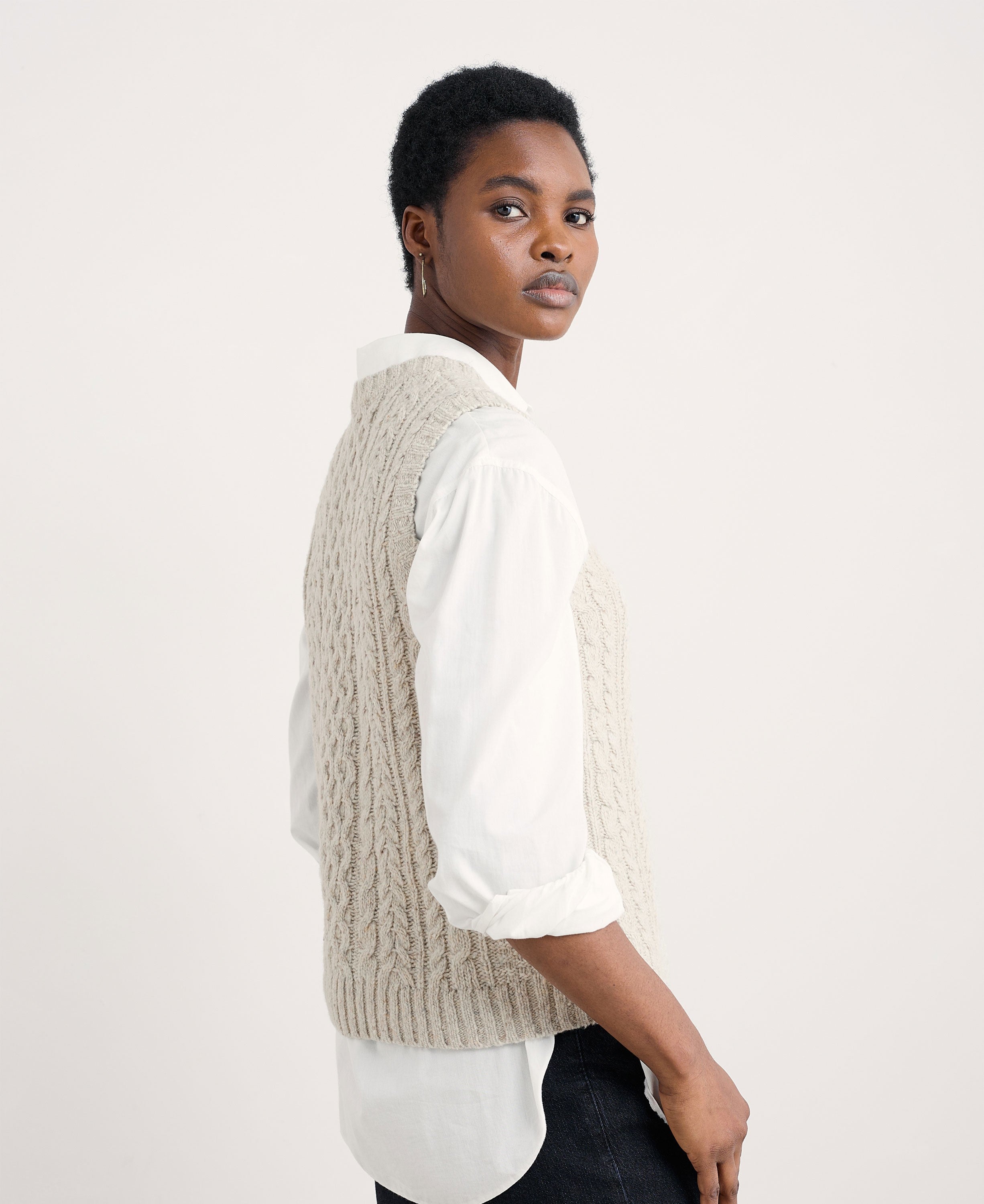 Newlyn Cable Stitch Vest - Aran