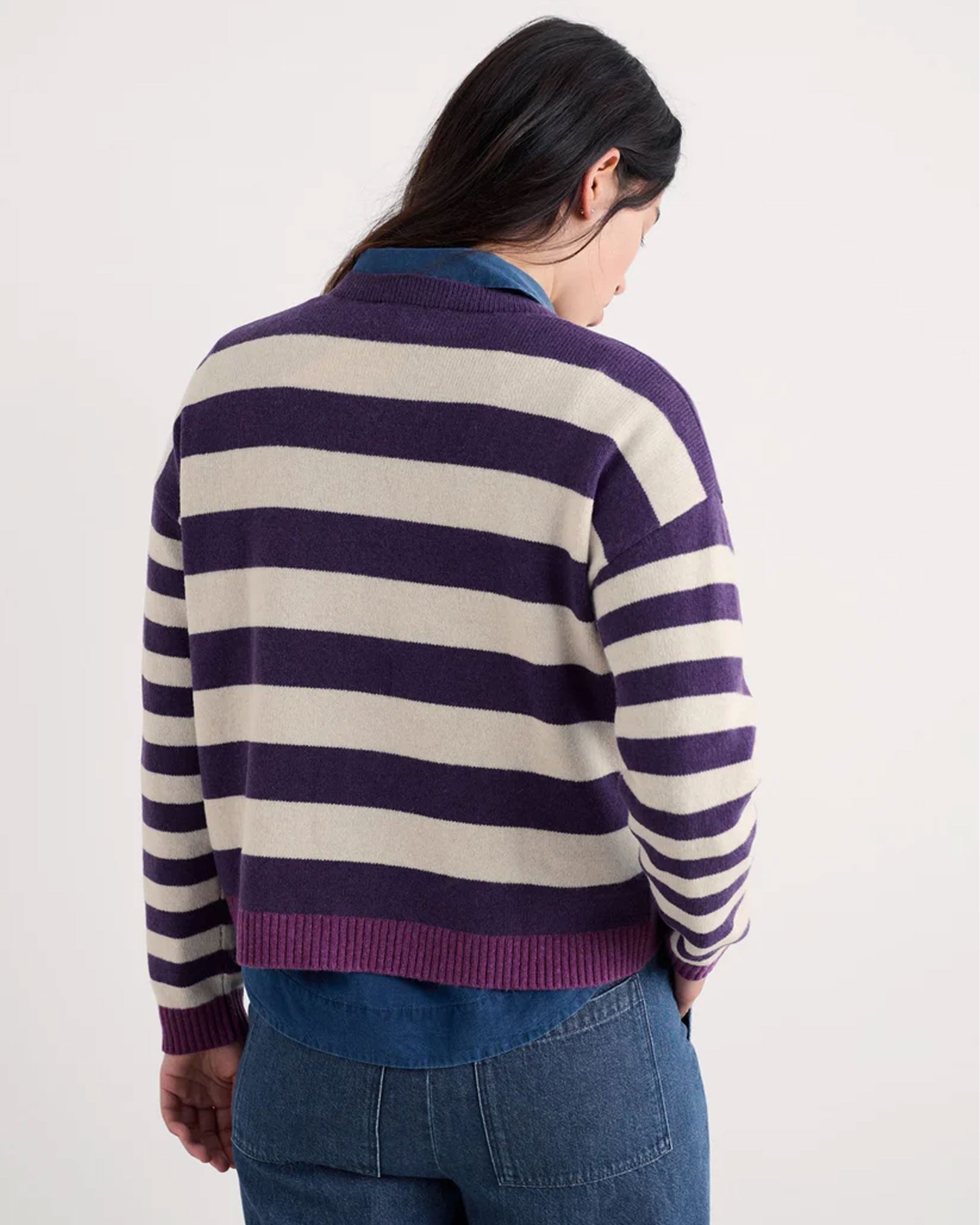 Pinwell Cardigan - Bright Shape Dark Violet Mix