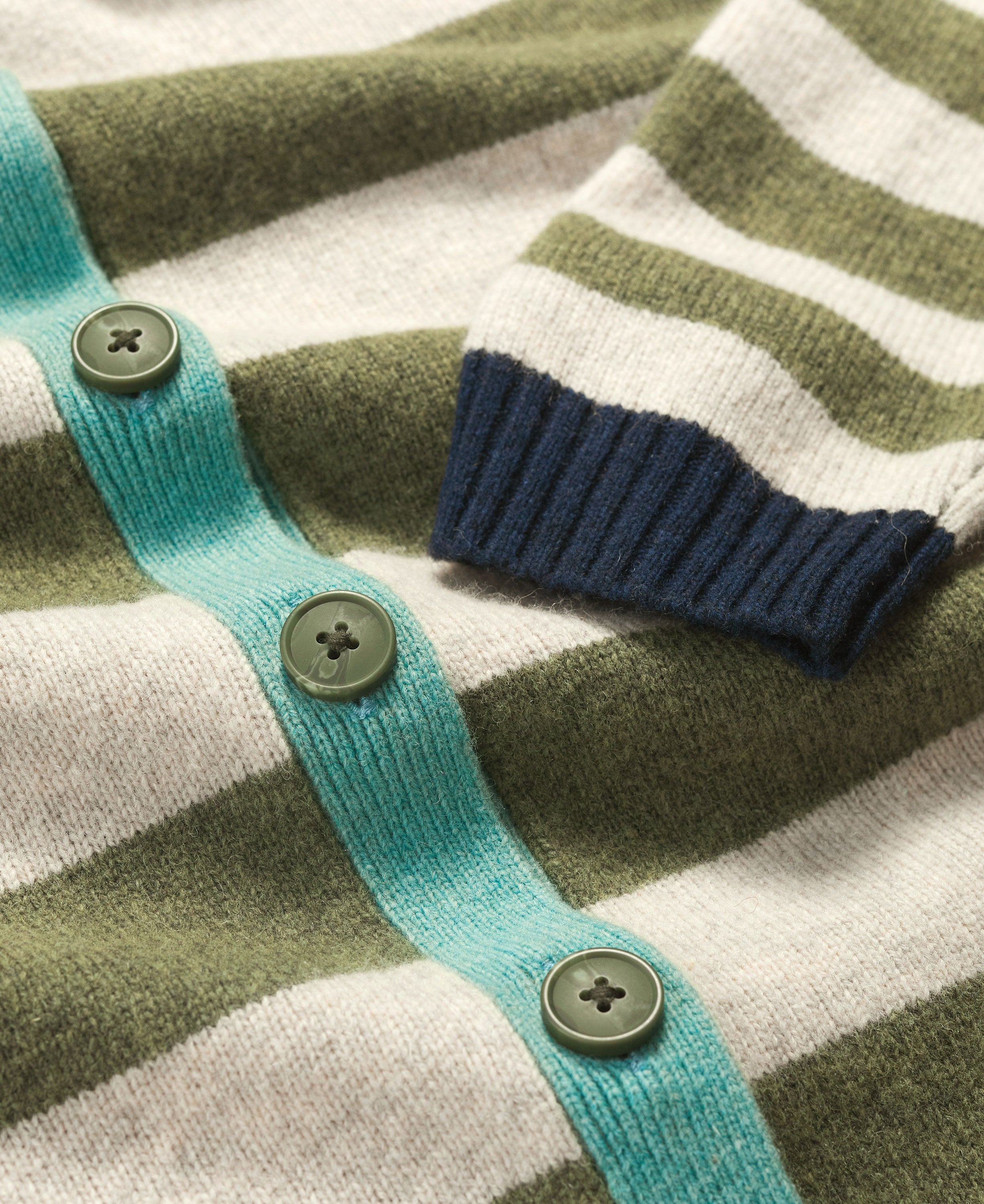 Pinwell Striped Cardigan - Bright Shape Light Olive Mix