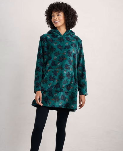 Snugsoft Hoodie - Camellia Collage Dark Jade