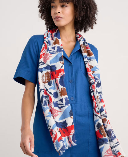 Summer Scarf - Marine Forms Chalk