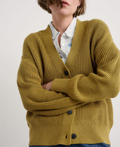 Winding Creek Organic Cotton Knit Cardigan - Pear