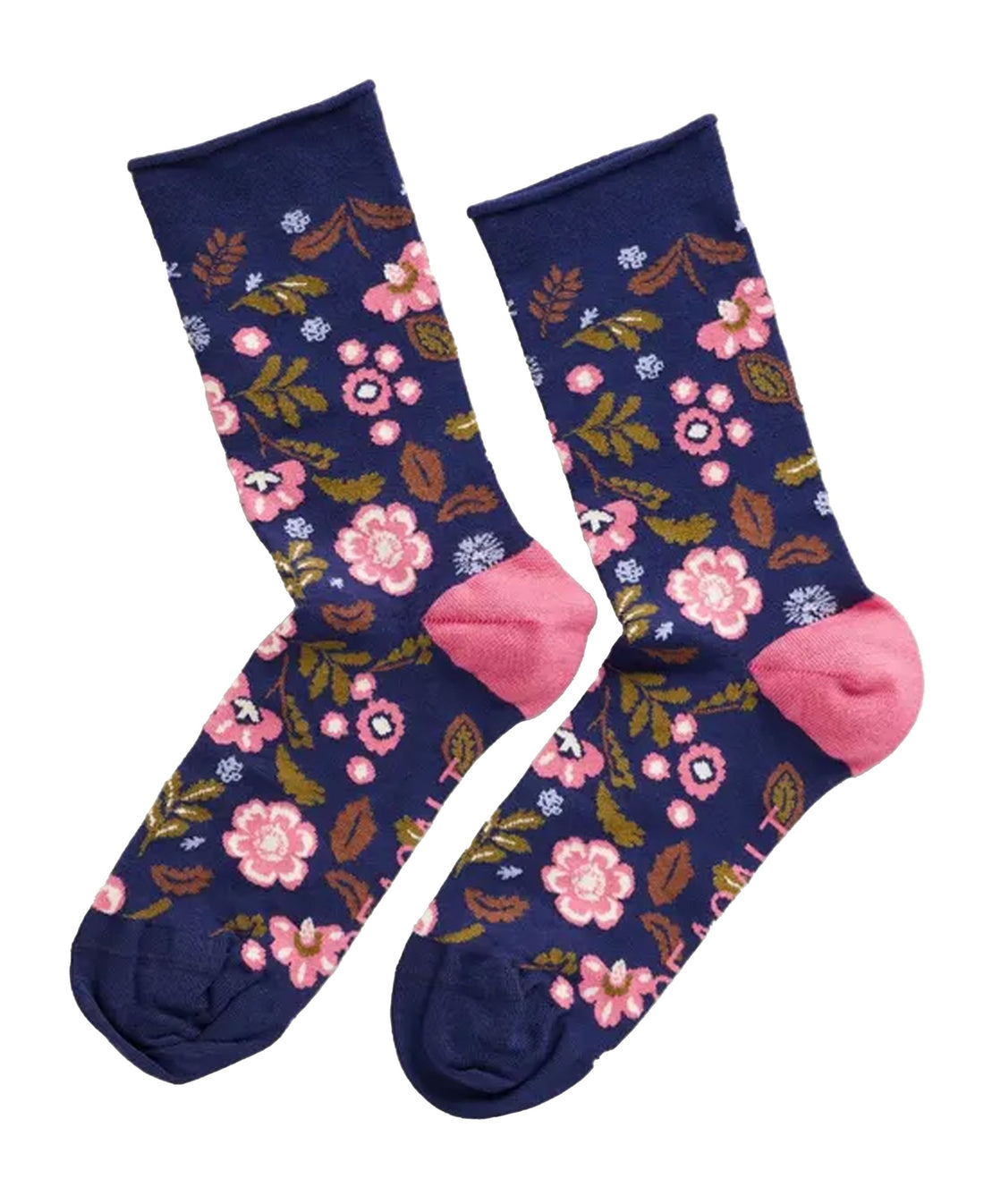 Bamboo Arty Socks - Woodblock Floral Magpie