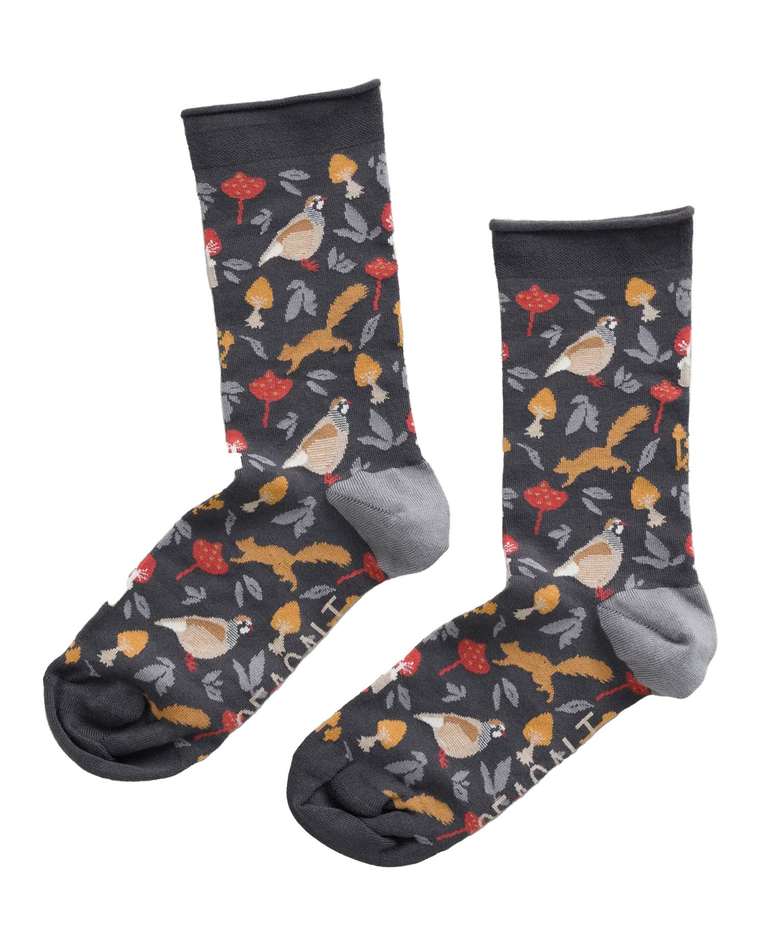 Bamboo Arty Socks - Foraging Wildlife Coal