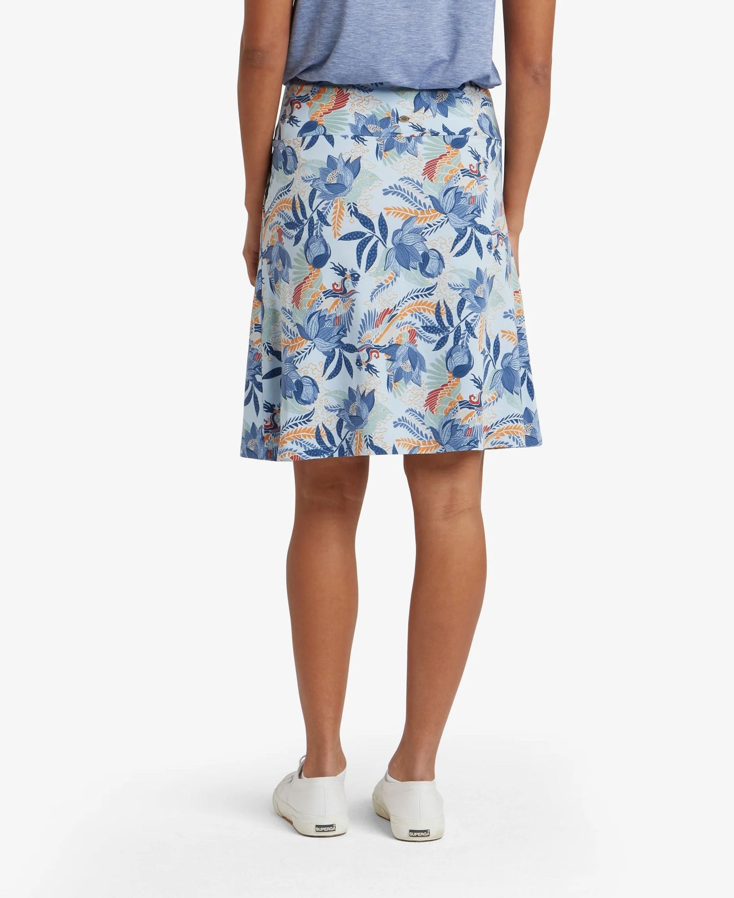 Padma Pull On Skirt - Seaport Blue Peacock