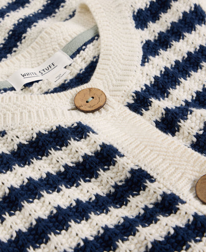 Sienna Stripe Button Tank - Navy Multi