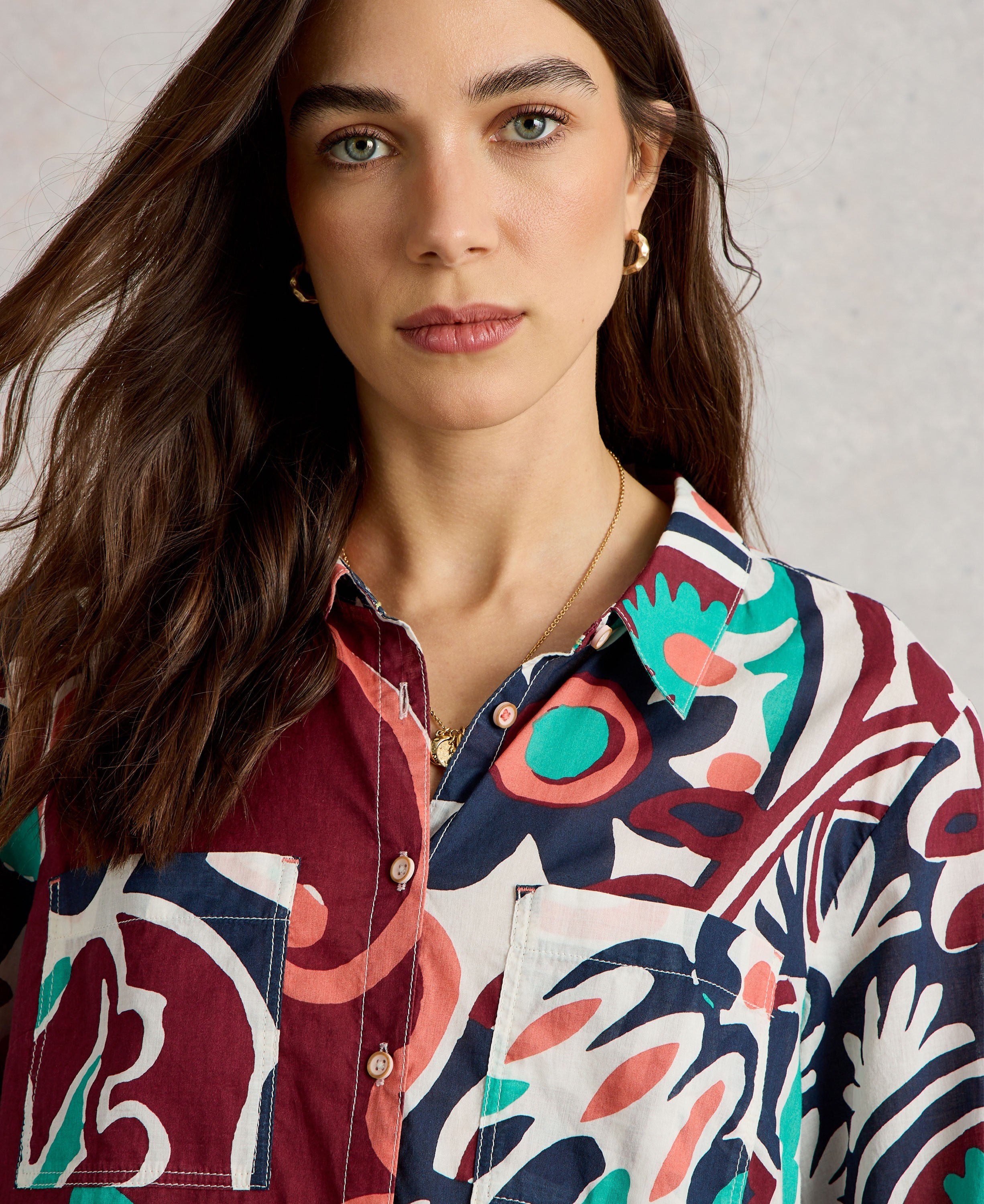 Sophie Organic Cotton Shirt - Blue Multi