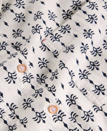 Sophie Organic Cotton Shirt - White Print