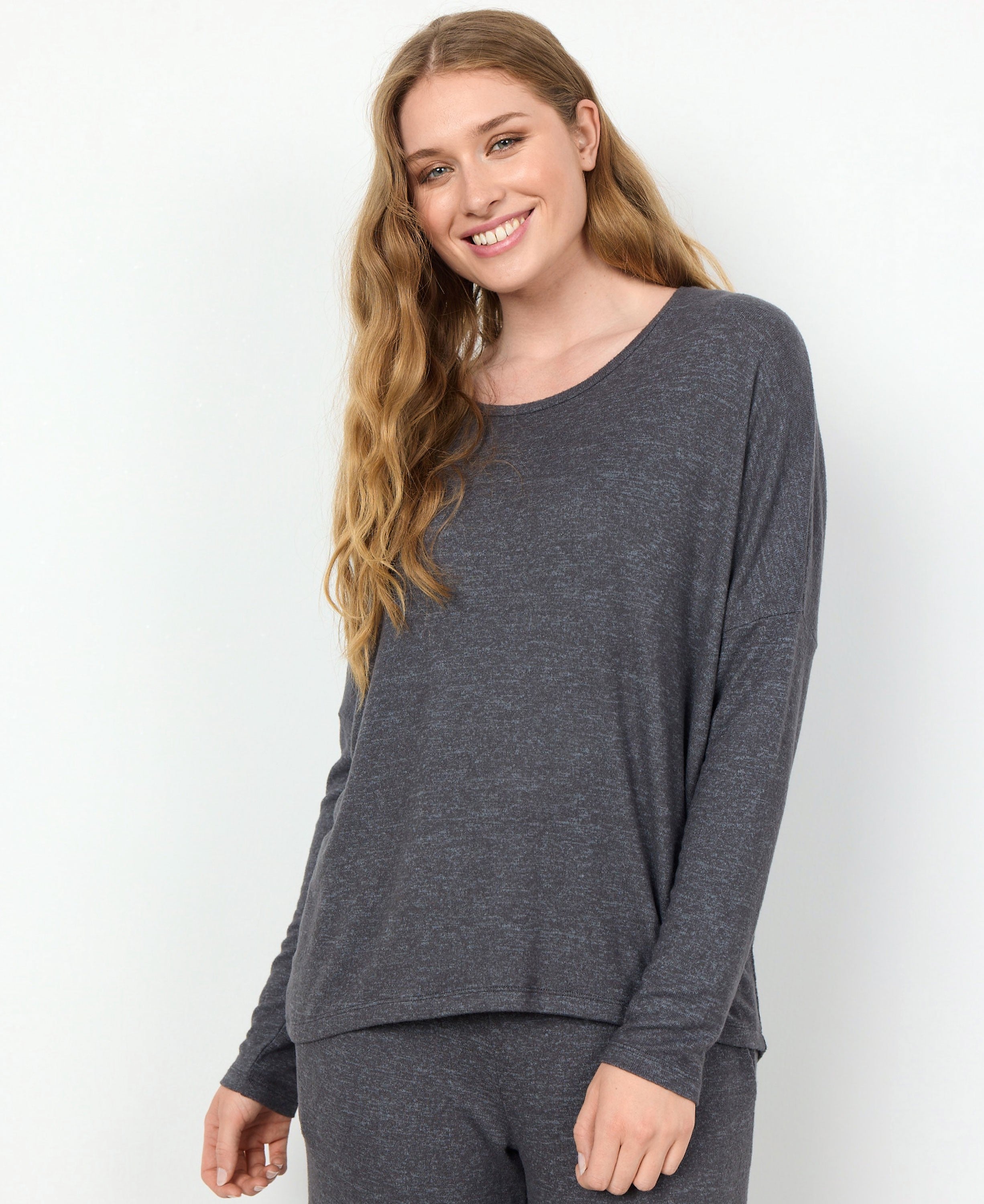 Biara 1 Blouse - Dark Grey Melange