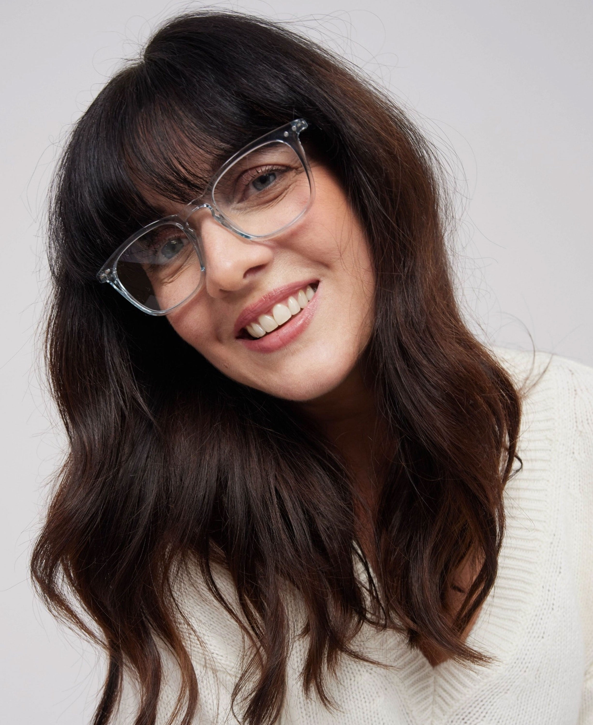 Square Reading Glasses E - Frozen Blue