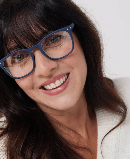 Square Reading Glasses E - Navy Blue