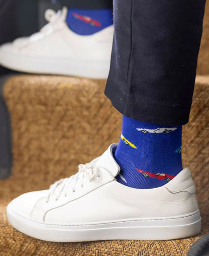 Bamboo Socks - Blue Classic Cars