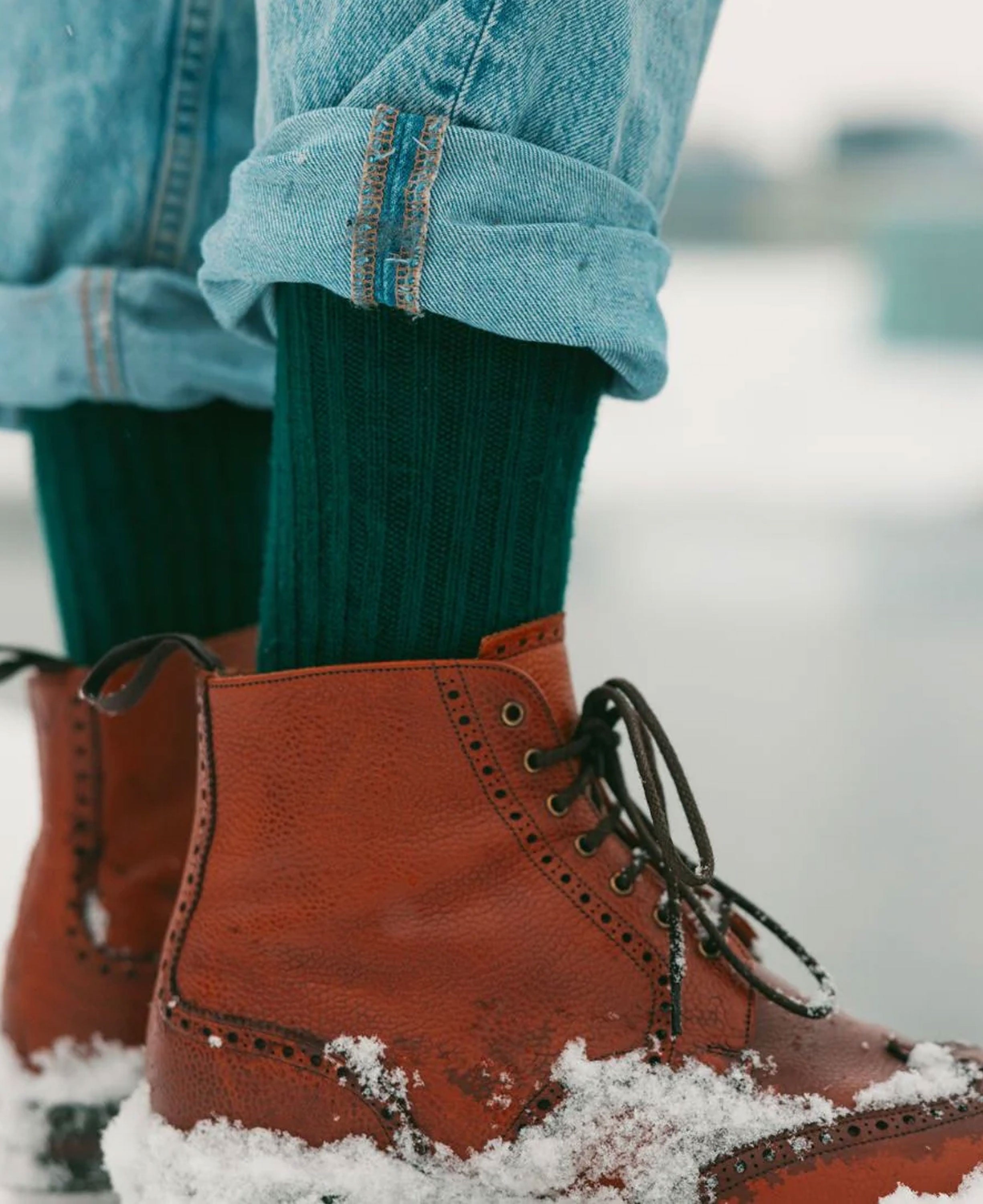 Bamboo Socks - Green Boot Sock