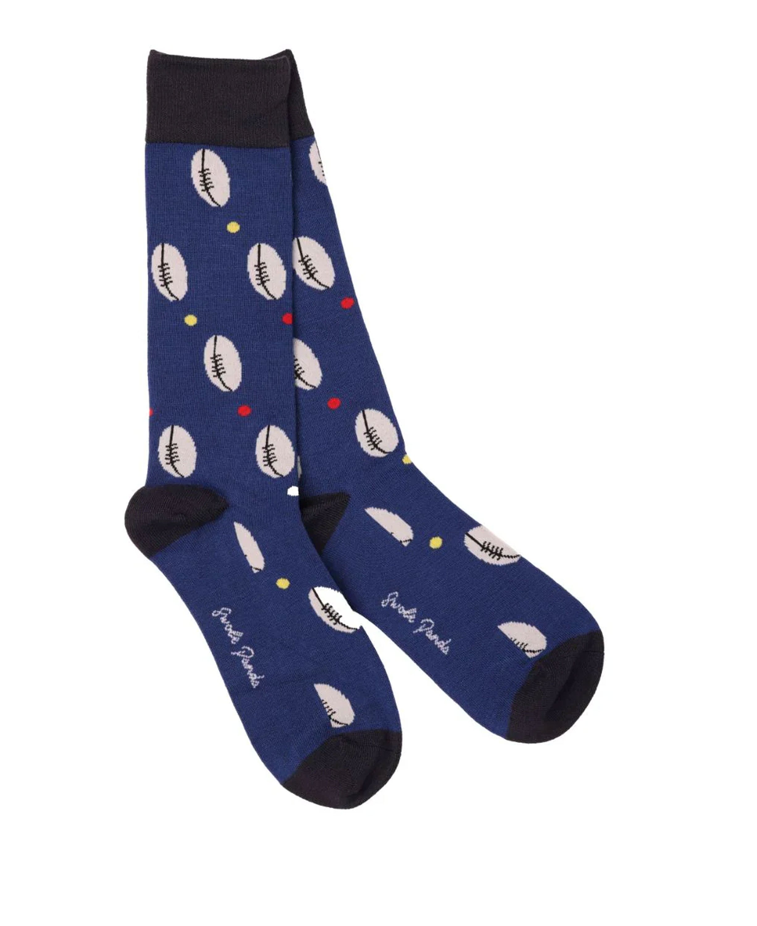 Bamboo Socks - Rugby Balls