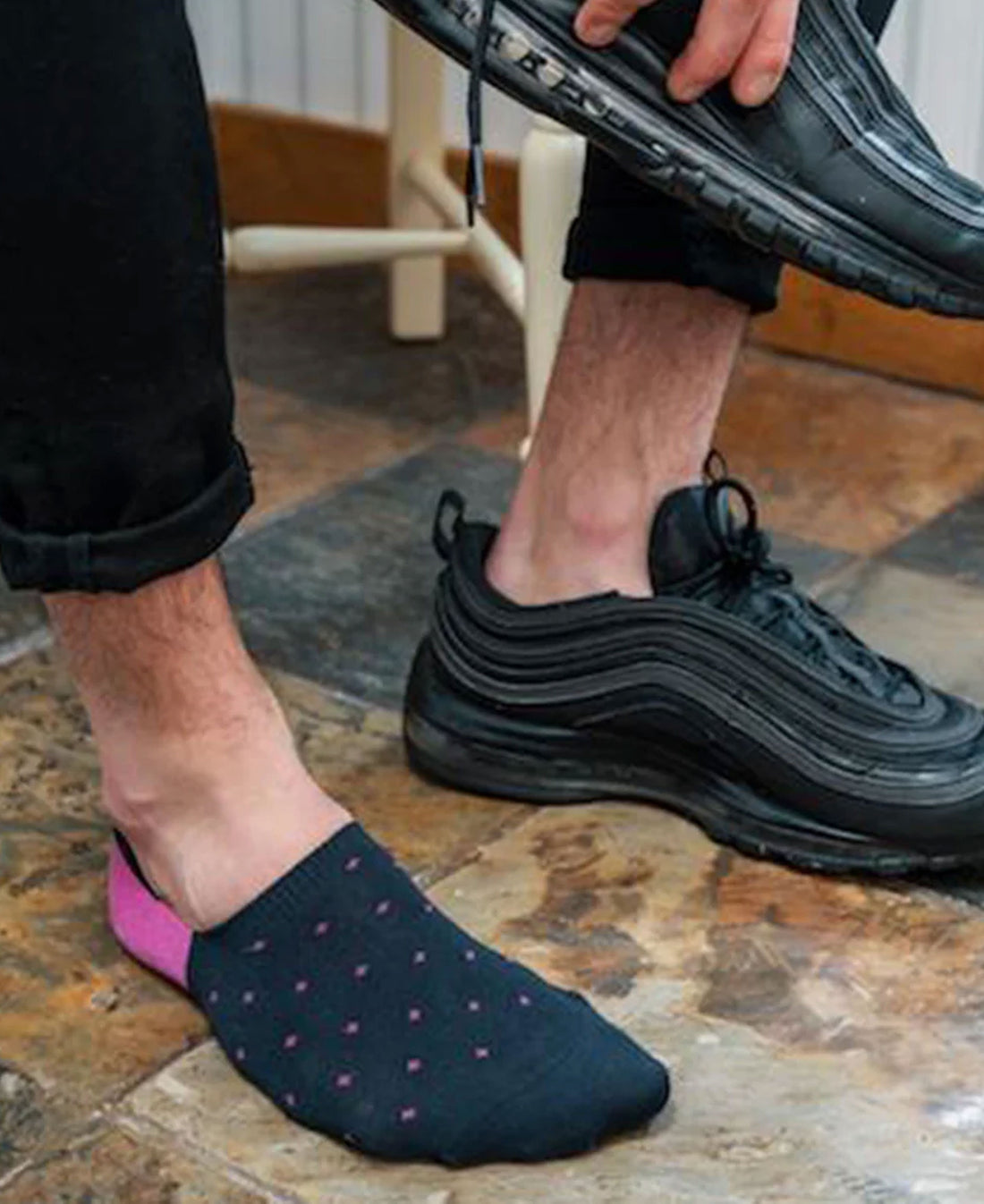 Spotted Socks No Show - Spotted Pink