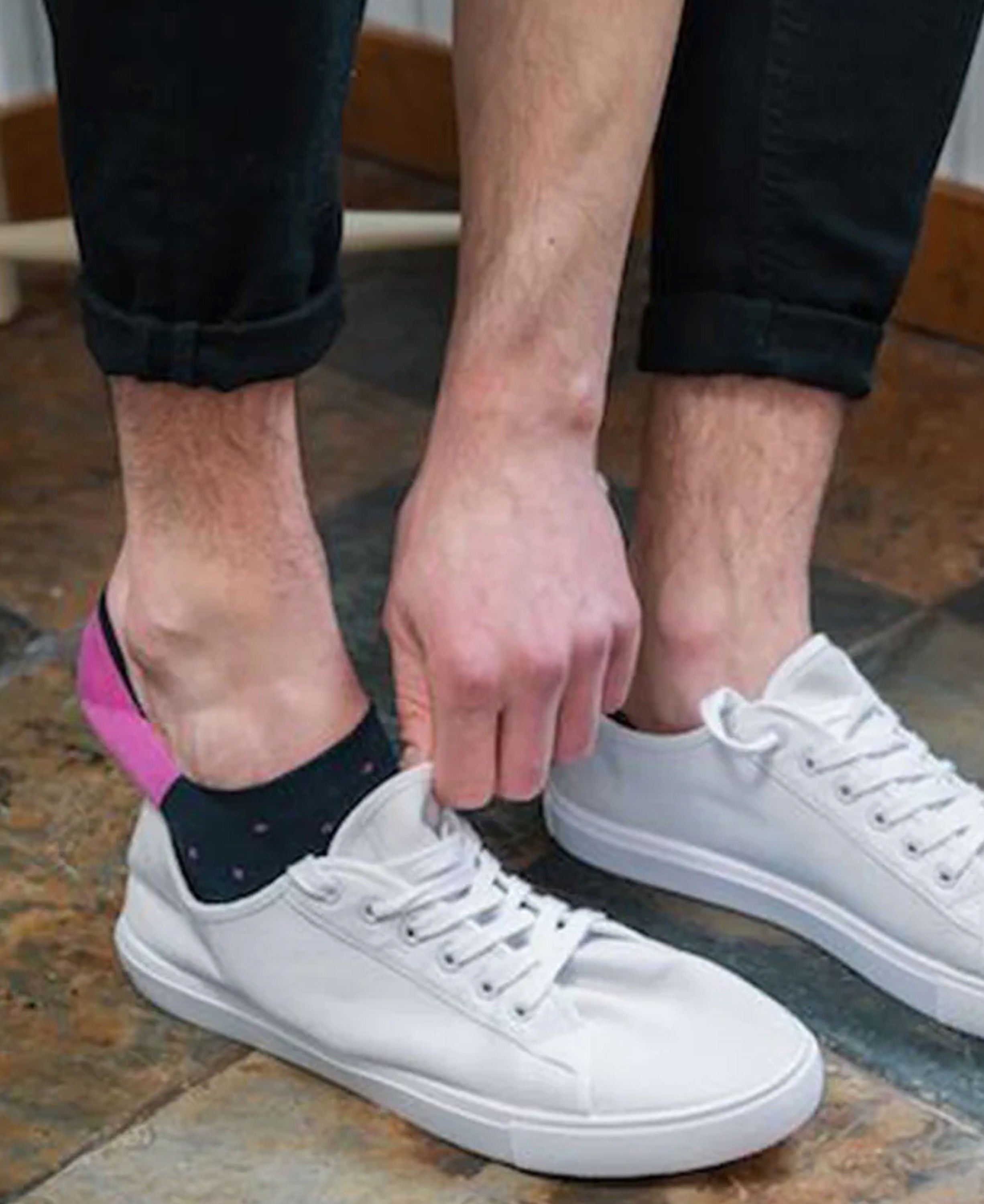 Spotted Socks No Show - Spotted Pink