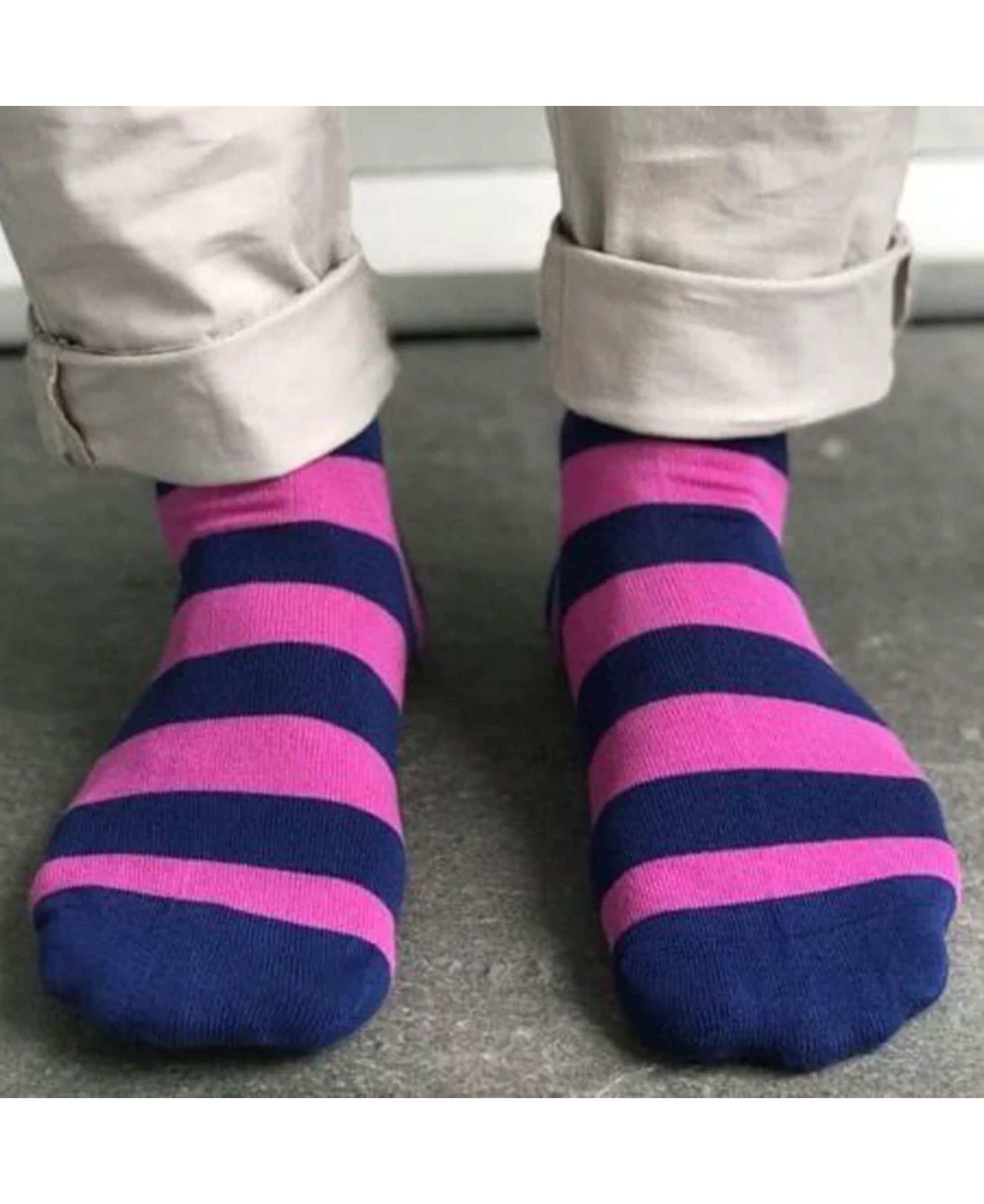Striped Socks - Rich Pink Stripe