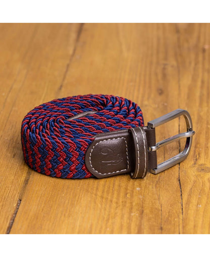 Woven Belt - Burgundy Zigzag