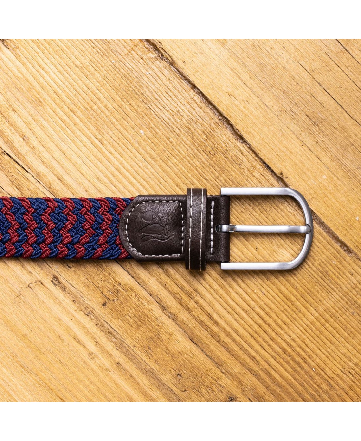 Woven Belt - Burgundy Zigzag