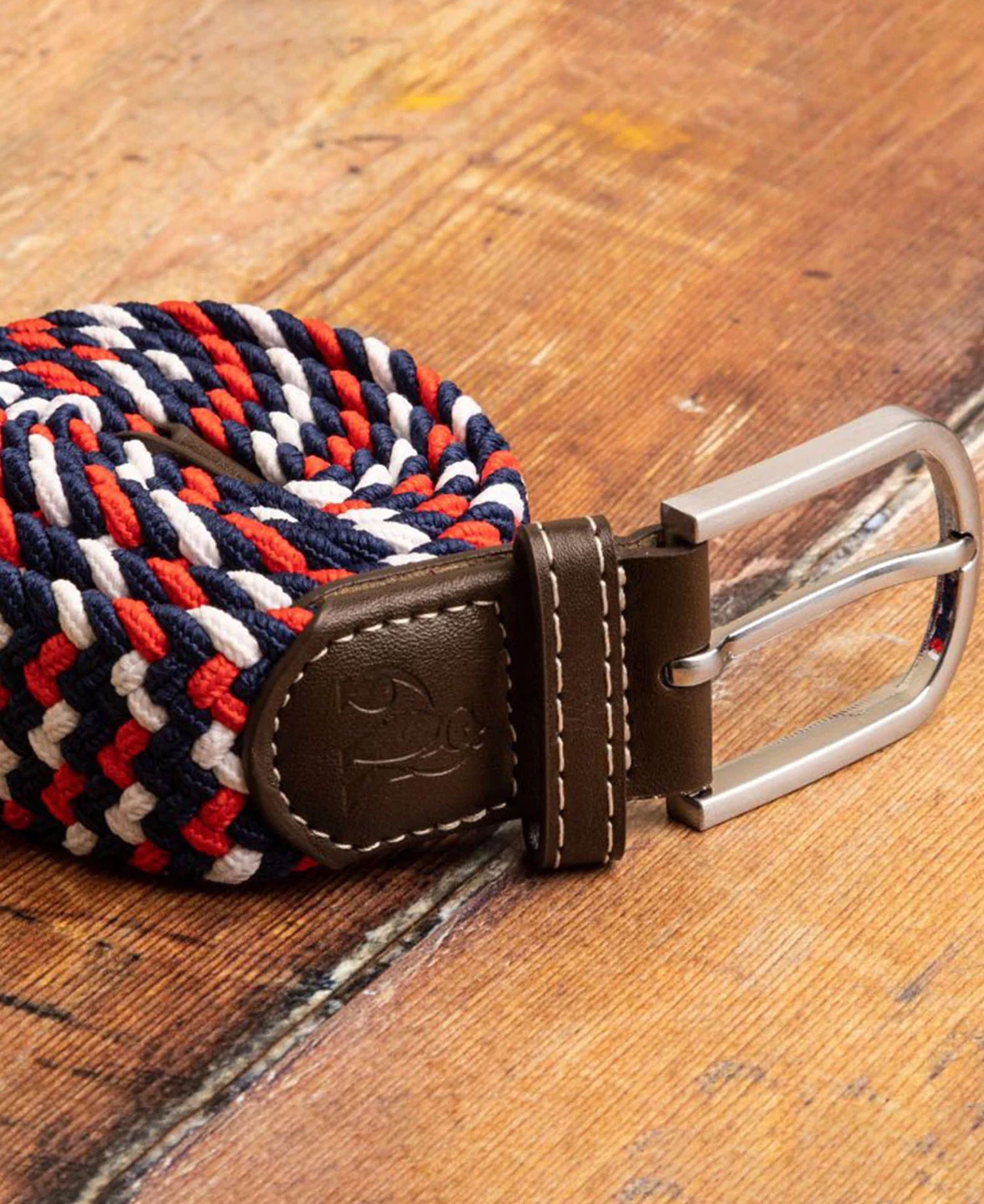 Woven Belt - Blue/Red/White Zigzag