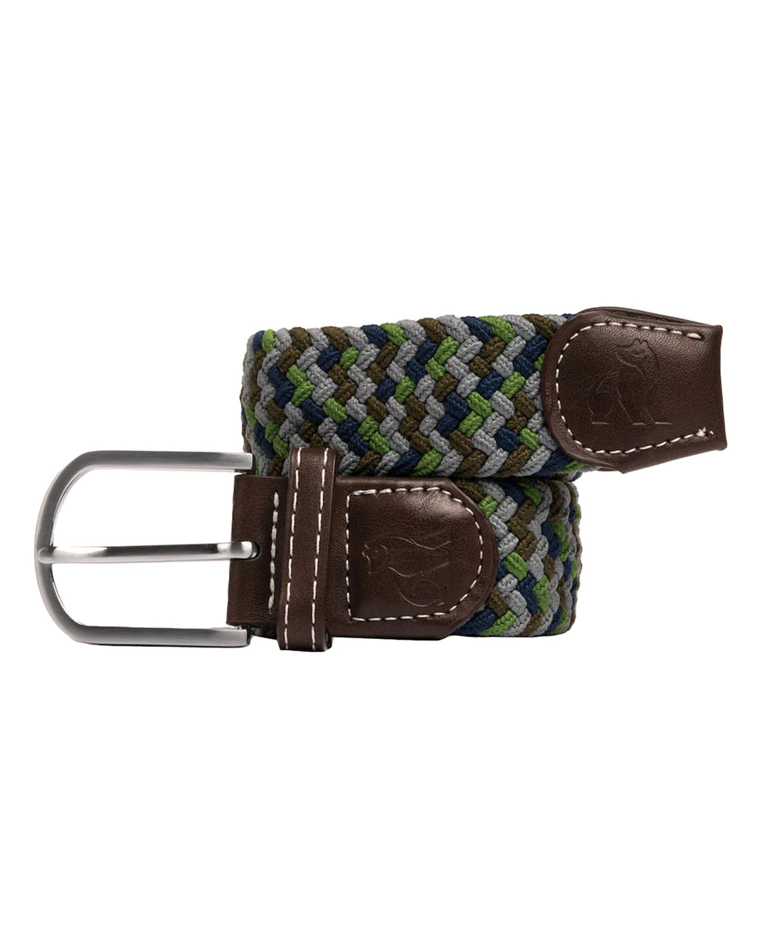 Woven Belt - Green/Blue Zigzag