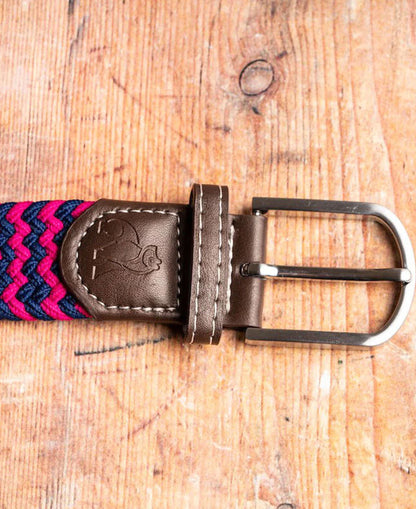 Woven Belt - Pink/Blue Zigzag