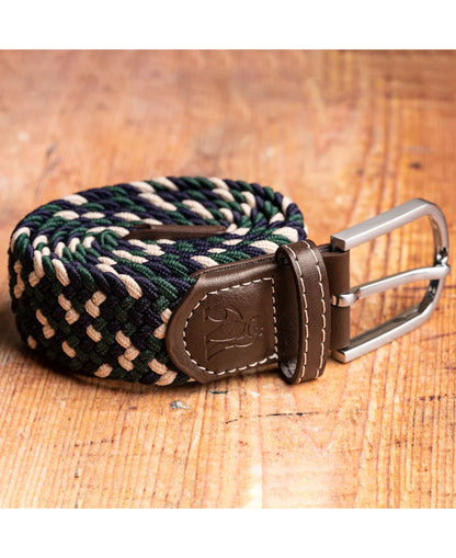 Woven Belt - Navy/Green Zigzag