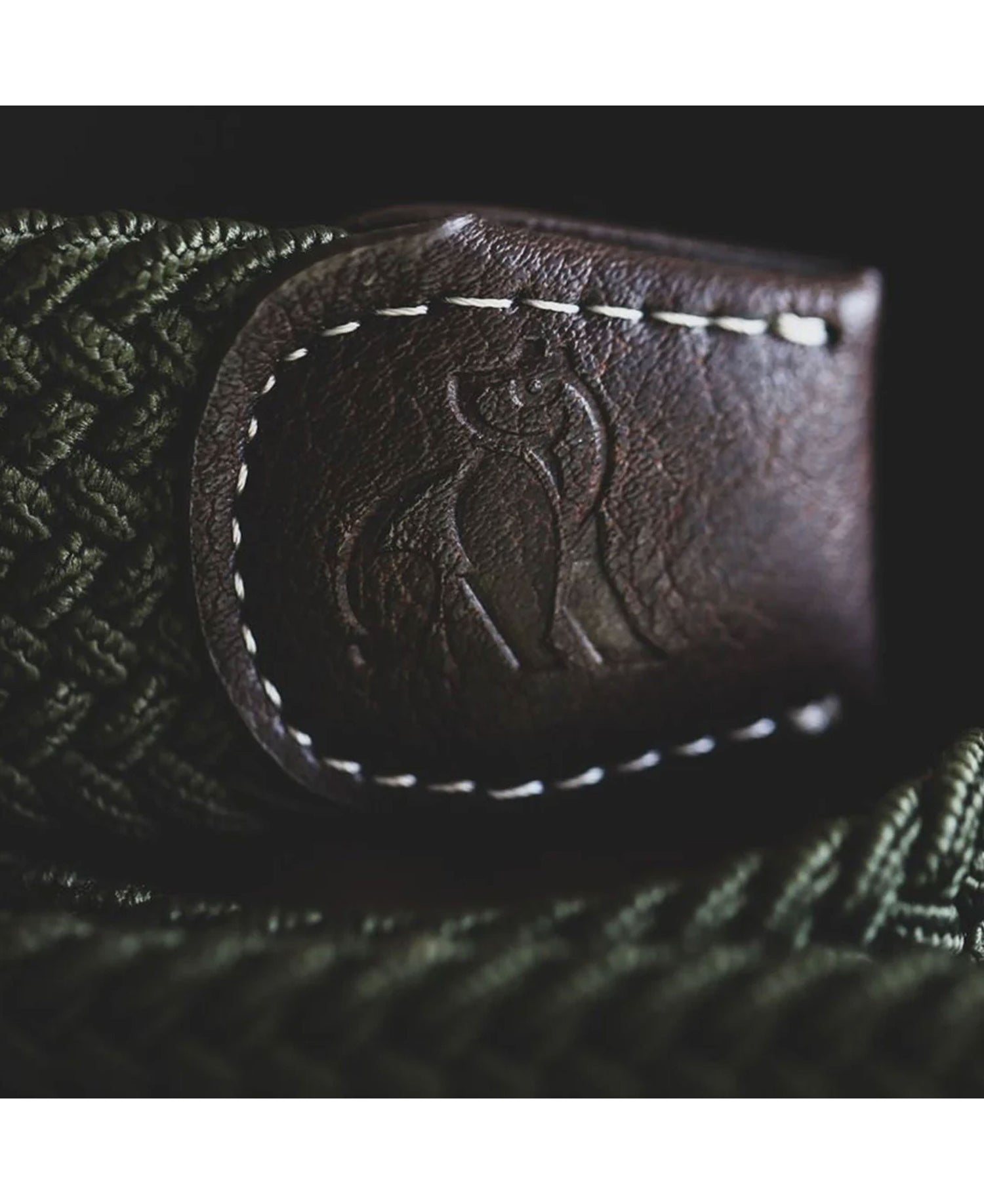 Woven Belt - Navy/Green Zigzag